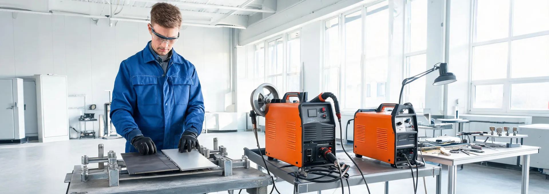 Kemppi application engineer preparing welding coupons